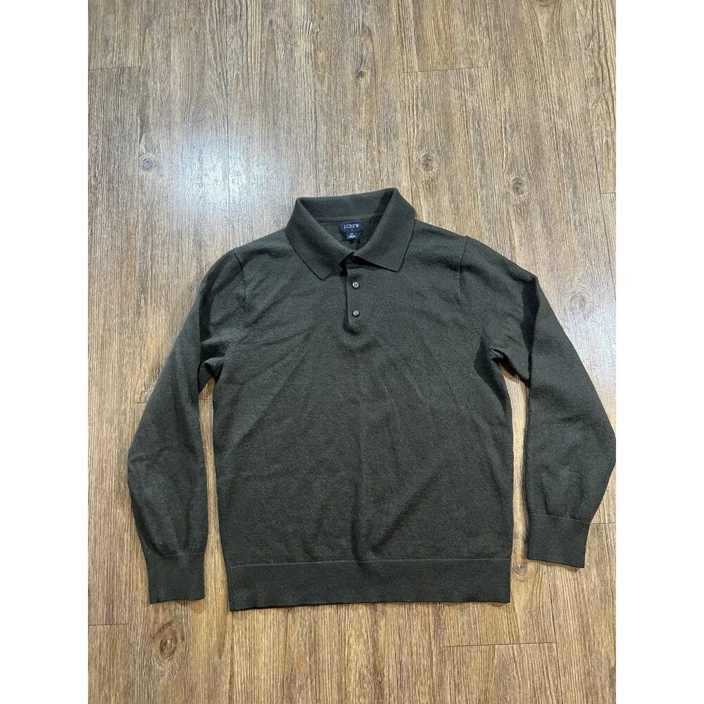 J.Crew Merino Blend Polo Shirt - Green - Size M